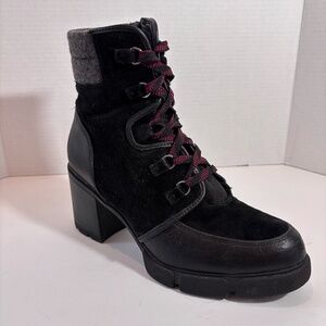 Naturalizer Women's Ankle Boots Black SZ 10 Waterproof Block Heel Round Toe